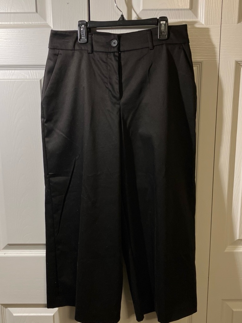 Vera Wang Black Wide Leg Capri Dress Pants